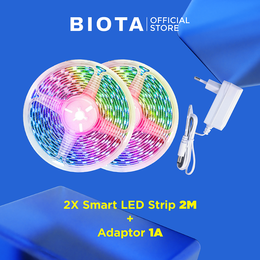 BIOTA Bundling Smart LED Strip - LED Strip 2M with Adaptor 1A lampu  emergency