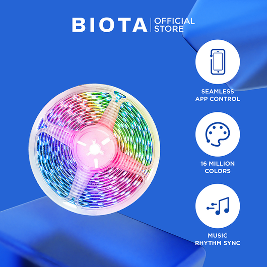 BIOTA Bundling Smart LED Strip - 2x LED Strip 5M with Adaptor 1.5A lampu  emergency