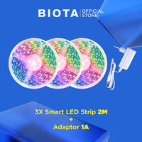 BIOTA Bundling Smart LED Strip - LED Strip 2M with Adaptor 1A lampu  emergency