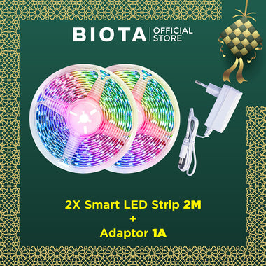 BIOTA Bundling Smart LED Strip - LED Strip 2M with Adaptor 1A lampu  emergency