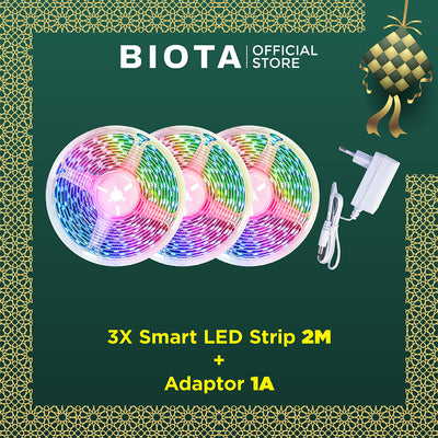 BIOTA Bundling Smart LED Strip - LED Strip 2M with Adaptor 1A lampu  emergency
