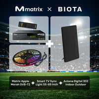 Matrix x BIOTA - Bundle Stadiumperience  - STB Apple Merah +  BIOTA TV Sync + Braket TV +  Antena HD 302 Indoor & Outdoor