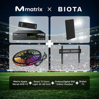 Matrix x BIOTA - Bundle Stadiumperience  - STB Apple Merah +  BIOTA TV Sync + Braket TV +  Antena HD 302 Indoor & Outdoor