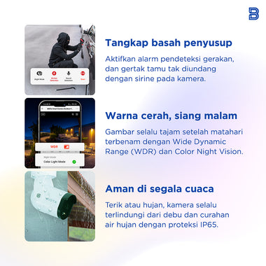 BIOTA HAMPERS LEBARAN - Paket 4 - Smart Camera Outdoor Fixed + Smart Camera Outdoor PTZ + Memory Card Sonic 32GB 2Pcs