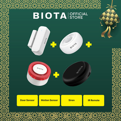 BIOTA HAMPERS LEBARAN - Paket 7 - Smart Door Sensor + Smart Motion Sensor + Smart Siren + Smart Universal IR Remote