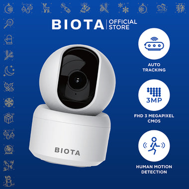 BIOTA PARCEL NATAL DAN TAHUN BARU - Paket 3 - Smart Camera Indoor Fixed + Smart Camera Indoor PTZ + Memory Card Sonic 32GB 2Pcs