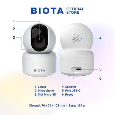 BIOTA PARCEL NATAL DAN TAHUN BARU - Paket 3 - Smart Camera Indoor Fixed + Smart Camera Indoor PTZ + Memory Card Sonic 32GB 2Pcs