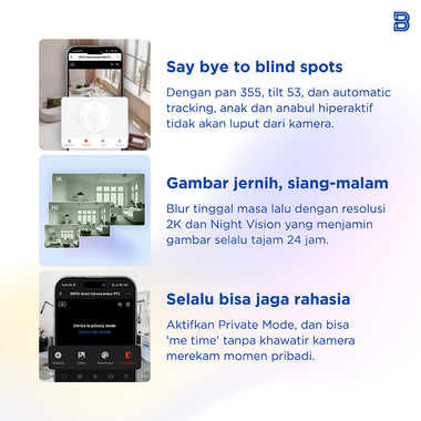 BIOTA PARCEL NATAL DAN TAHUN BARU - Paket 3 - Smart Camera Indoor Fixed + Smart Camera Indoor PTZ + Memory Card Sonic 32GB 2Pcs