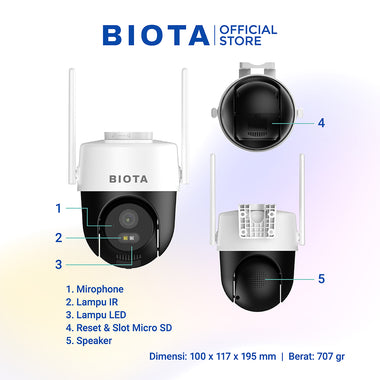 BIOTA PARCEL NATAL DAN TAHUN BARU - Paket 4 - Smart Camera Outdoor Fixed + Smart Camera Outdoor PTZ + Memory Card Sonic 32GB 2Pcs