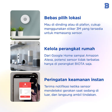 BIOTA PARCEL NATAL DAN TAHUN BARU - Paket 7 - Smart Door Sensor + Smart Motion Sensor + Smart Siren + Smart Universal IR Remote