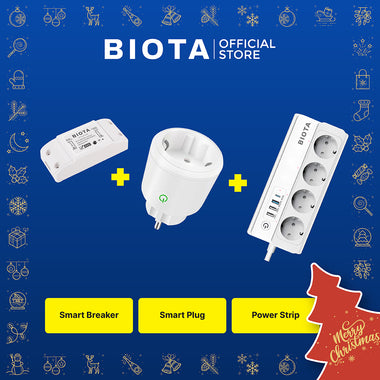 BIOTA PARCEL NATAL DAN TAHUN BARU - Paket 8 - Smart Breaker + Smart Plug Round + Smart Power Strip Extension