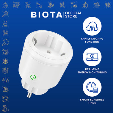 BIOTA PARCEL NATAL DAN TAHUN BARU - Paket 8 - Smart Breaker + Smart Plug Round + Smart Power Strip Extension