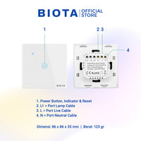 BIOTA PARCEL NATAL DAN TAHUN BARU - Paket 9 - Smart Door Lock Plus + Smart Wall Switch 1 Gang White + 2 Gang White + 3 Gang White + [Free] Smart Wall Socket White