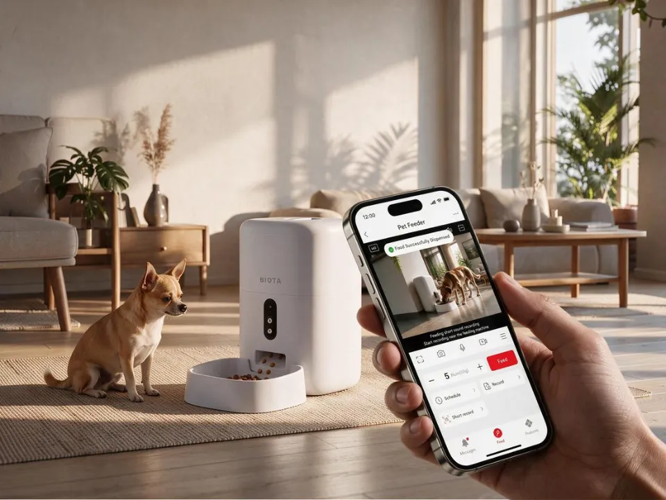 BIOTA Pet Feeder dan anabul saat makan