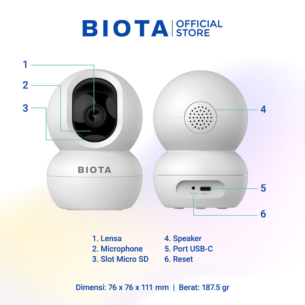 BIOTA Smart Home Wifi Camera Indoor PTZ Lite+