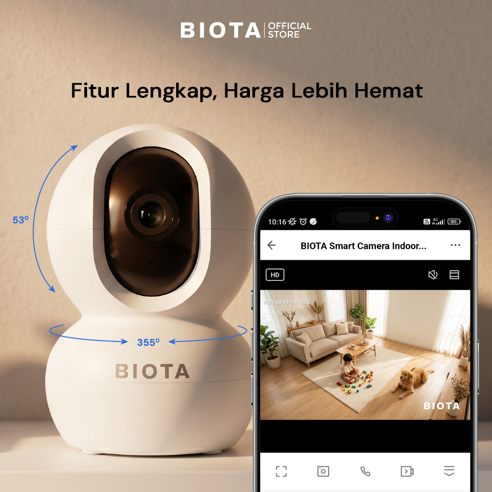 BIOTA Smart Home Wifi Camera Indoor PTZ Lite+